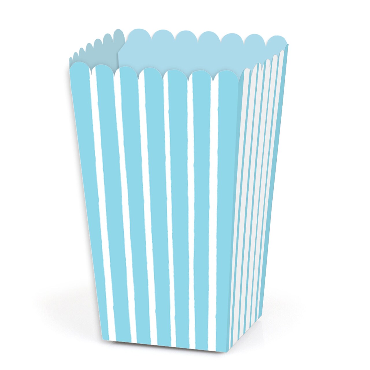 Big Dot of Happiness Blue Stripes - Simple Party Favor Popcorn Treat Boxes - Set of 12